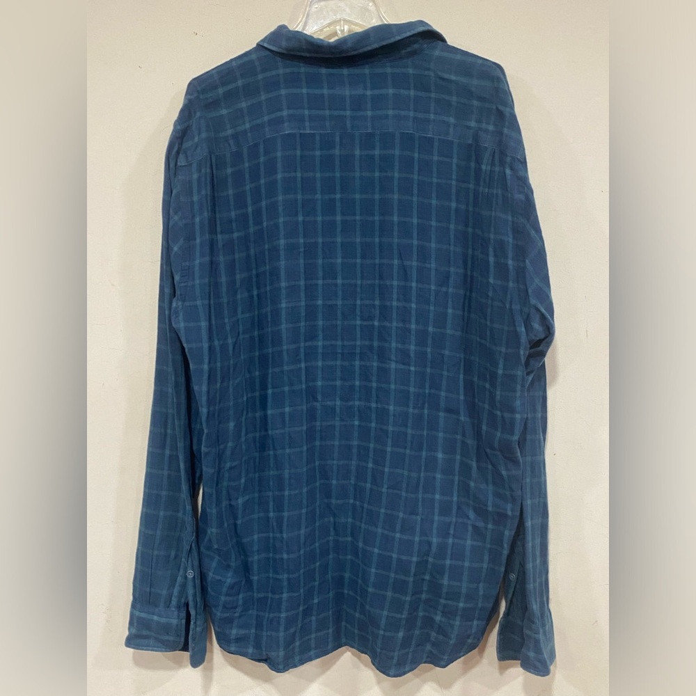 Faherty Shirt Mens XXL Blue Plaid Button Up Long Sleeve Organic Cotton - Picture 2 of 6
